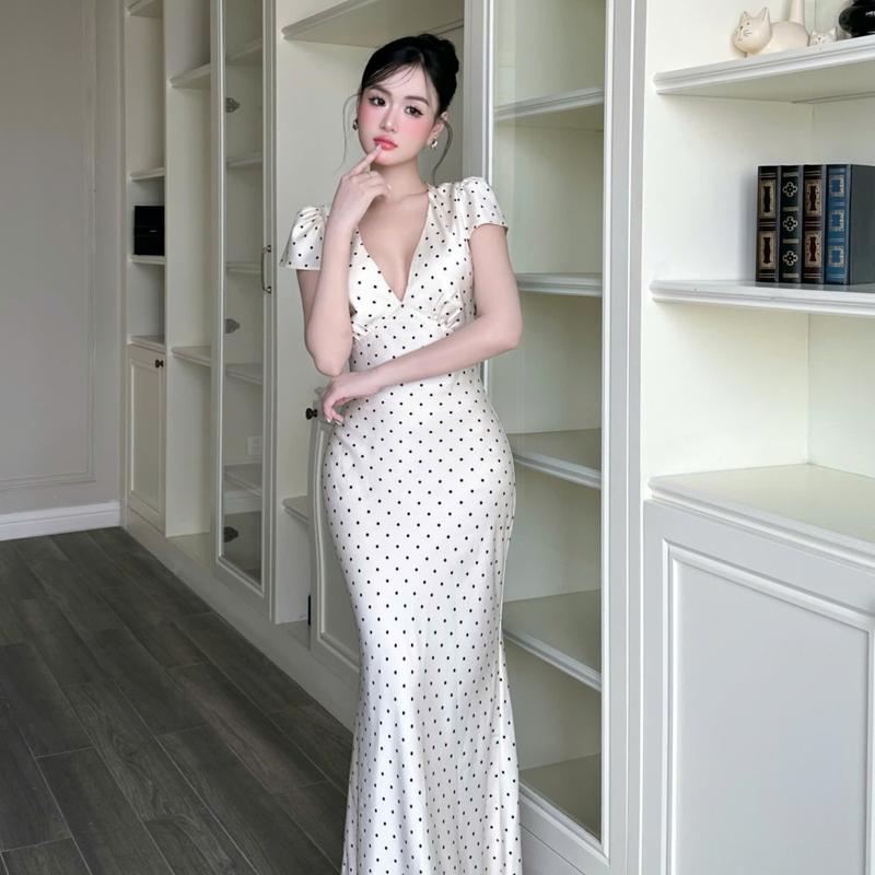 Đầm Dự Tiệc Body Lụa Cổ Chữ V Dáng Dài Maxi Tay Hến Sang Chảnh | Thanh Lịch - IVANA Dress