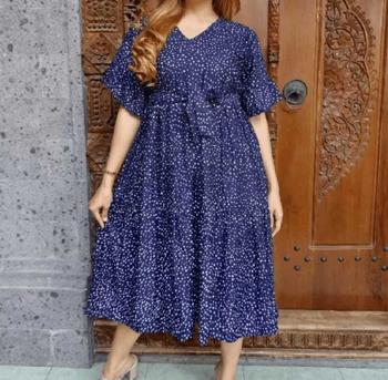 Product Review of DRESS JENIMA JUMBO LD 120CM  MOTIF TERBARU POLKADOT Fit Baju Bumil Busui  Rayon Wanita Ibu Hamil MOTIF POLKADOT Kuning Kancing from 💫**💫 0