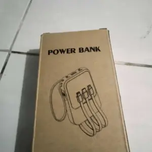 Powerbank 20000 mAh Mini With 4 USB Cable Lighrweight Universal Powerbank LED Display Baterai Pengisi Charger