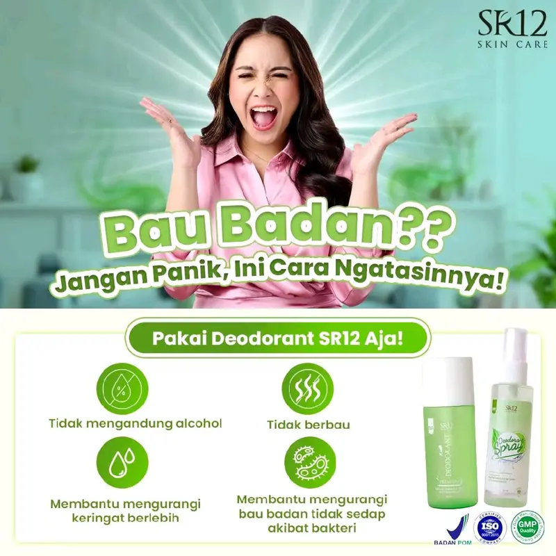 SR12 DEODORAN SPRAY MENCEGAH BAU BADAN/ BPOM 7