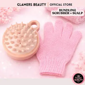 Glamers Beauty - Bundling Scrub Exfo + Scalp Brush Shampoo Silicon Bulat Satu