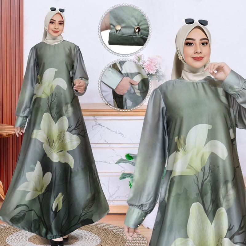 MAWAR DRESS | GAMIS LEBARAN BAHAN ARMANY SILK IMPOR |GAMIS SILK PREMIUM |GAMIS KONDANGAN TERBARU 2