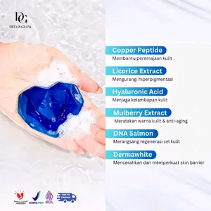 DITARI GLOW Sabun Pemutih Badan & Wajah Sapphire Blue Copper Peptide Nourishing Soap BPOM NA18250500261 Mencerahkan & Memudarkan Jerawat