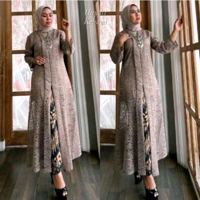 (COD)Kebaya hayati//Kebaya floy panjang//Kebaya pesta terbaru//kebaya modern 1