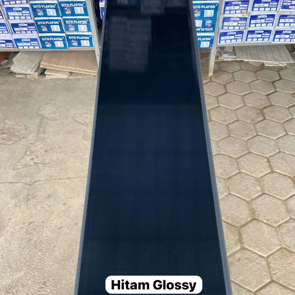 Plafon PVC Glossy Hitam Polos T517