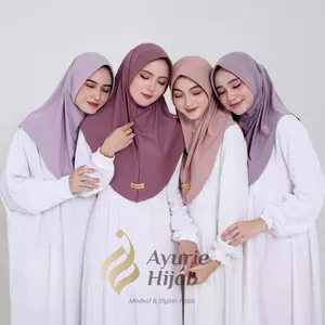 AYURIE - Aulia Bergo Size M Hijab Instan Matt Jersey Bergo Busa Jilbab Nyaman Kerudung Simple Muslim Khimar Sporty Casual Pad