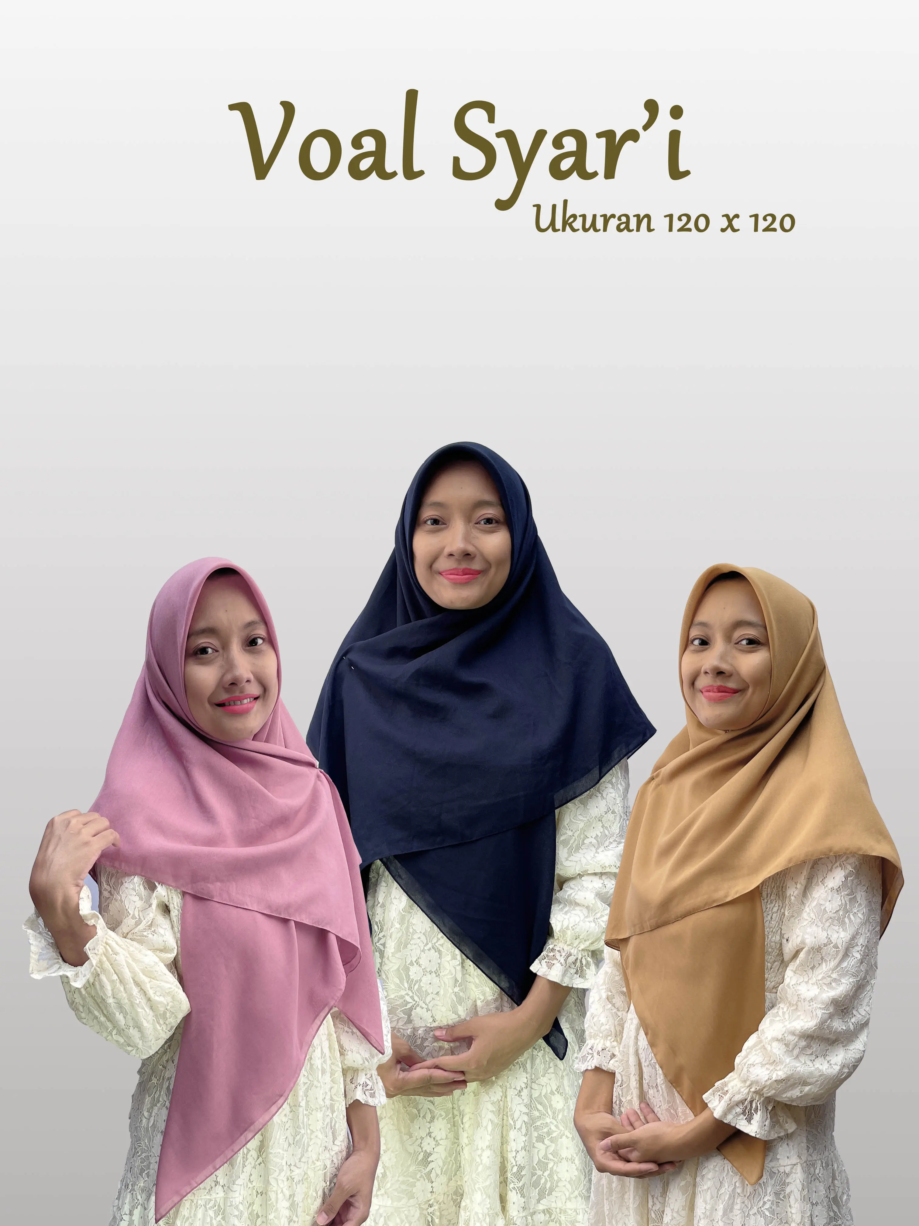 HIJAB VOAL SYAR'I Nyaman | UKURAN 120 X 120 | Voal syar'i premium Katun Lembut | Kerudung Segi Empat Syari | Hijap Voal Premium Square | Hijab Muslim kekinian