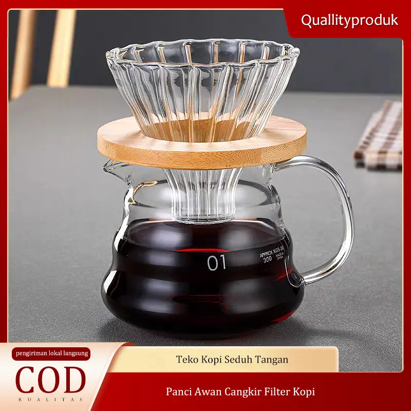 Teko Berbagi Kopi, Teko Awan, Set Teko Berbagi Kopi Coffee Peralatan Kaca Cangkir