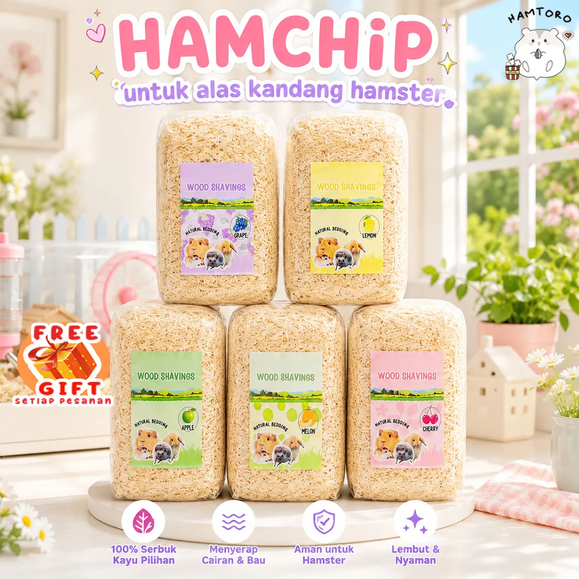 Hamchip Serbuk Kayu Wangi Premium Bebas Debu