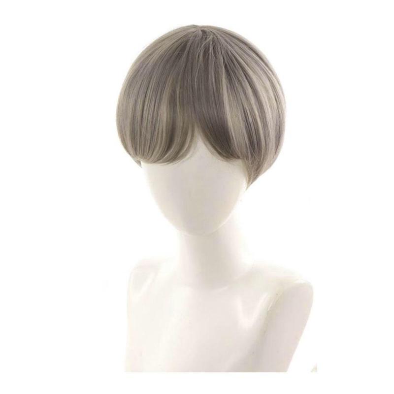 Product Introduction of Man's Wig Short Straight Black Synthetic Wigs With Bangs For Men Women Boy Fake Hair H4Z9 37