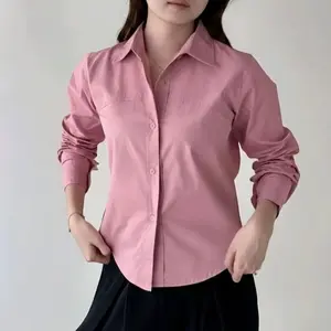 Haven Fitted Shirt - Kemeja Wanita Slim Effect Lengan Panjang Casual - Atasan  Wanita Katun