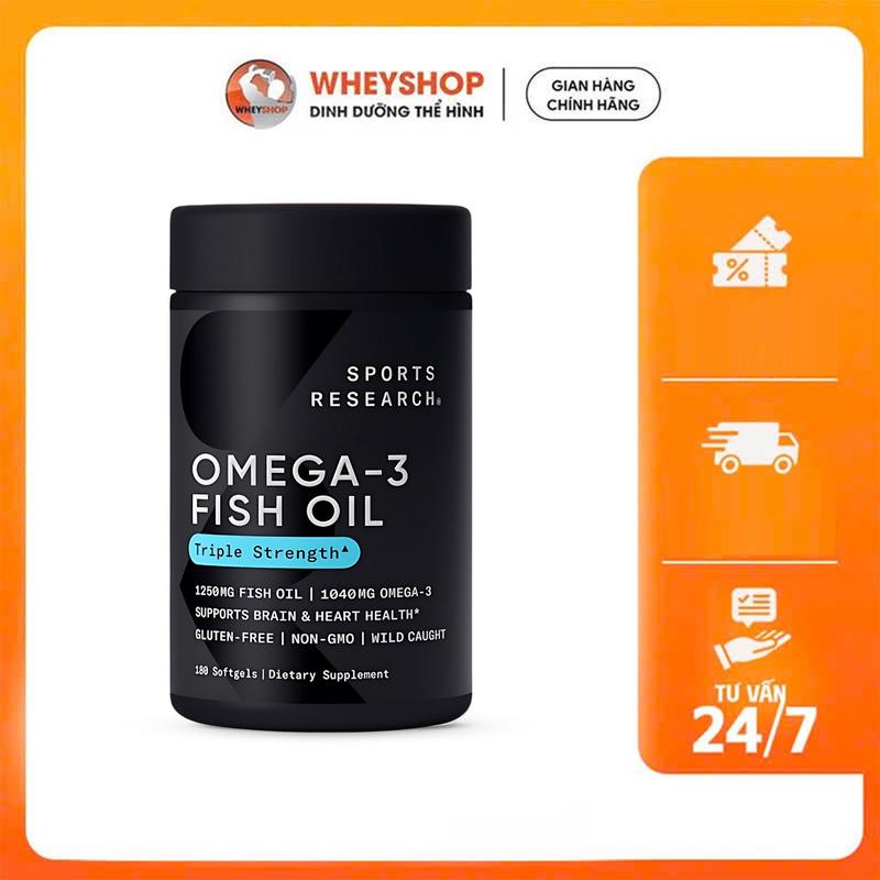 Viên uống bổ sung dầu cá Sports Research - SR Triple Strength Omega-3 Fish Oil  - WHEYSHOP VN 