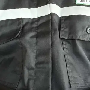 PROMO KAMEJA KERJA SAFETY / PROYEK / LAS / TEKHNISI / TAMBANG Setrip Katun Wearpack Pria Panjang Baju Hitam Navy Polos