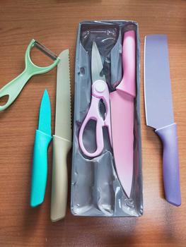 Product Review of 6 In 1 in BOX Stainless Steel Knife Set Scissors Kitchen Knife Knives Set Gunting Pisau Dapur Pisau Viral Pisau Cantik from N**i M** S**d 0