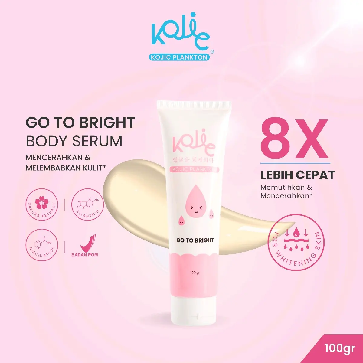 [PINK] GO TO BRIGHT BODY SERUM 100 GR Perawatan Kulit Untuk