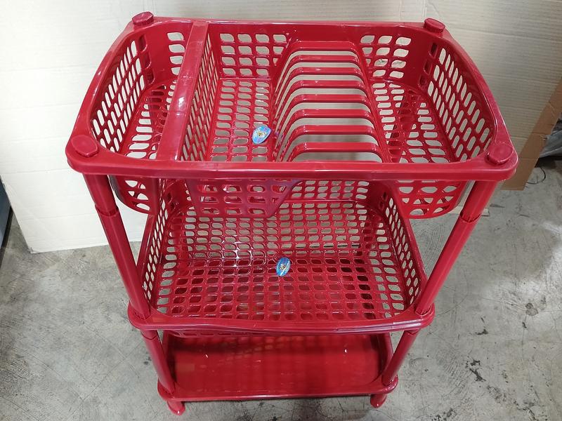 Rak Piring + Nampan Susun 3 Plastik / Rak Plastik Susun 3 / Rak piring plastik 3 susun ADA VARIAN WARNA 6