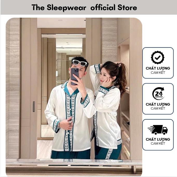Đồ Đôi Pijama dài tay chất Lụa cao cấp -Thesleepwear - Bộ ngủ Mặc nhà cao cấp cho cặp đôi nam nữ