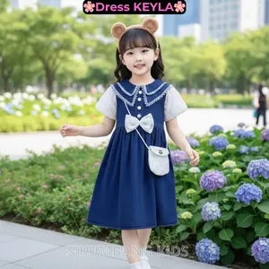 MIDI Dress Jeans Keyla Anak Bahan Jeans Mix Brukat + Free Tas Anak Perempuan Usia 3 - 10 Tahun Free Tas Dress denim Wash Kekinian Fashion Baju Muslim Anak Perempuan Dress Lebaran Anak Perempuan Terbaru 2026 - COD ANDARA CHILD ID