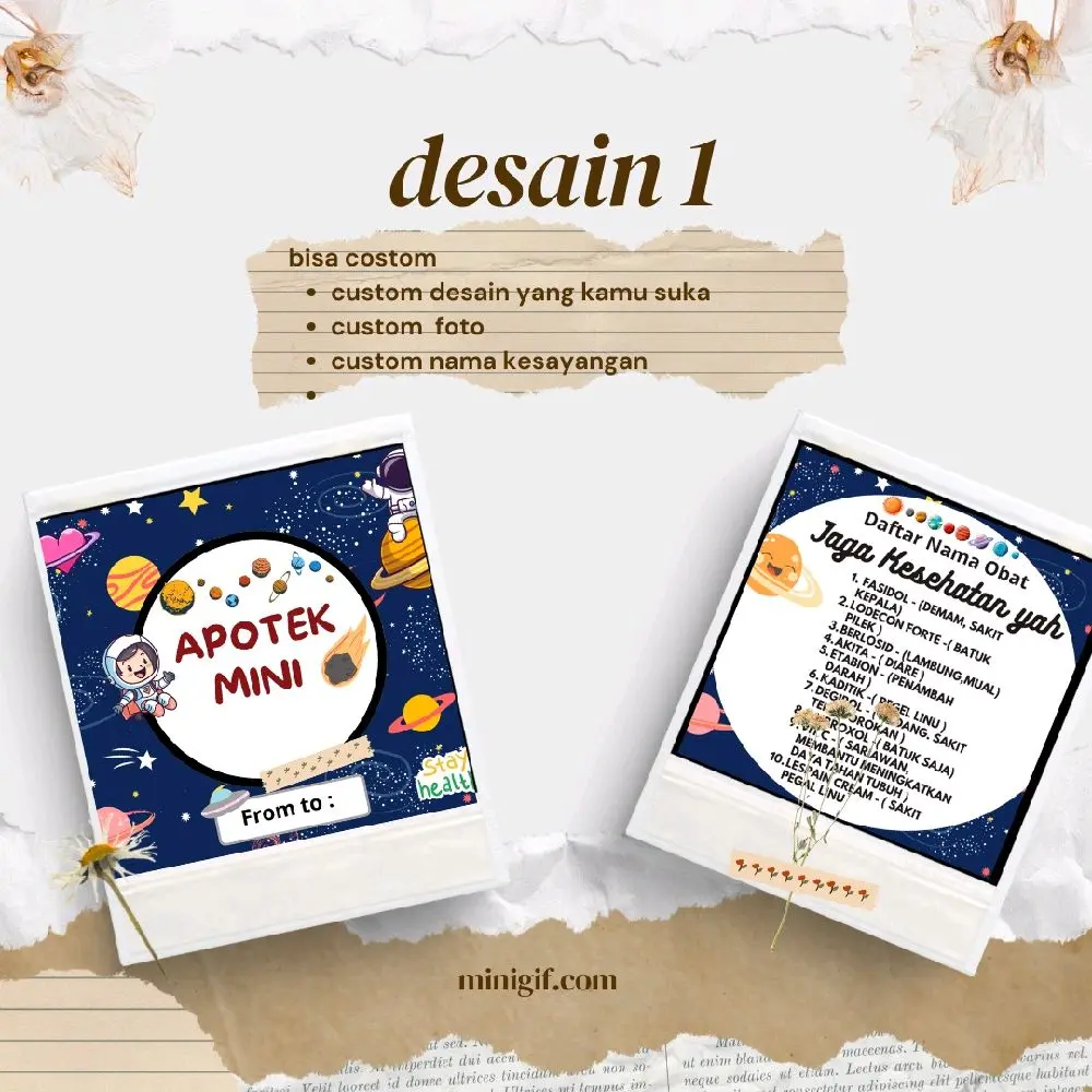Custom Apotek Mini+Box Hadiah Medical Tools Edition Gratis Desain Lucu