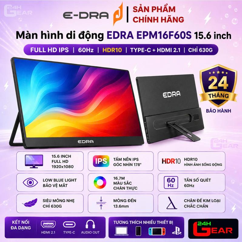 Màn hình di động EDRA EPM16F60S (15.6 inch Full HD 60Hz)
