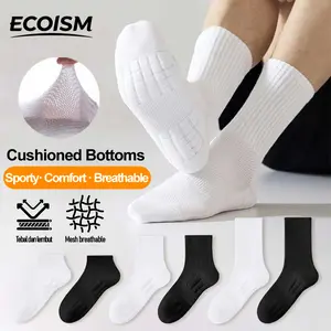 ECOISM Kaos Kaki Olahraga Pria Tebal Nyaman Anti Bau & Anti Licin | Sport Socks Breathable Cushion