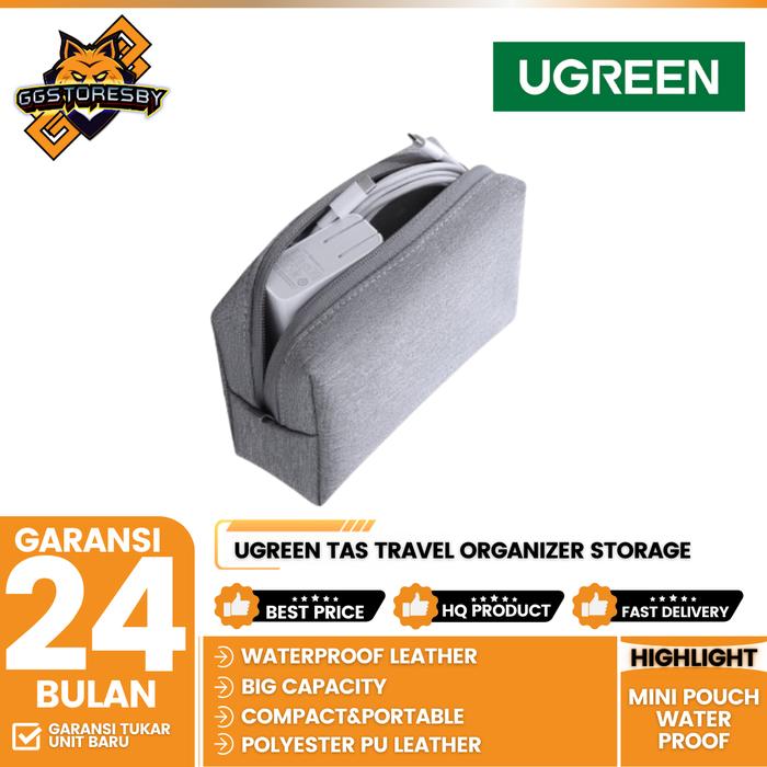 Gambar UGREEN Tas Travel Organizer Storage Mini Pouch Leather Waterproof 80520/70200 - pouch Gray 70200 dari GGSTORESBY Kota Surabaya 4 Tokopedia