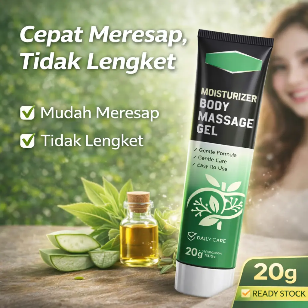 Gel Perawatan Pankreas & Pijat Tubuh Pelembab 20g | Gel Perawatan Pencernaan & Kulit | Mudah Meresap, Tidak Lengket | Merawat Kulit Tubuh Dan Melembabkan Tubuh
