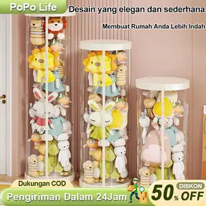 【COD】Tabung Penyimpanan Boneka Sederhana & Transparan Tersedia Ukuran 90/120/150CM Tabung Silinder Boneka Lucu dengan Ritsleting Kontainer Penyimpanan Kapasitas Besar Berpenutup untuk Boneka Boneka