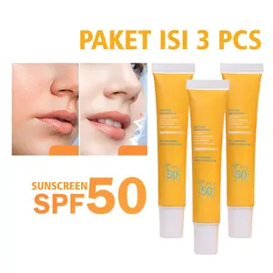 (3 PCS) Sunscreen Spf 50 Skin Protection Sun Block Moisturizing Perawatan Wajah- Facial - Aging