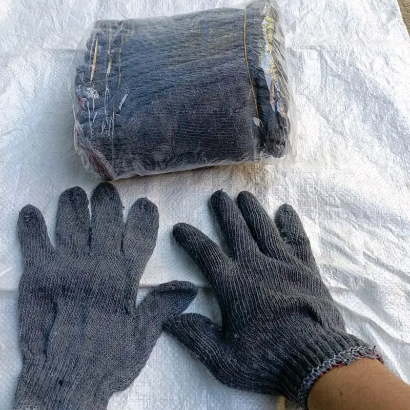 1 pasang sarung tangan rajut abu-abu cucian/sarungtangan proyek/sarungtangan bengkel/sarungtangan tukang bangunan/sarung tangan sawit/petani/peternak/perikanan/perkebunan 3