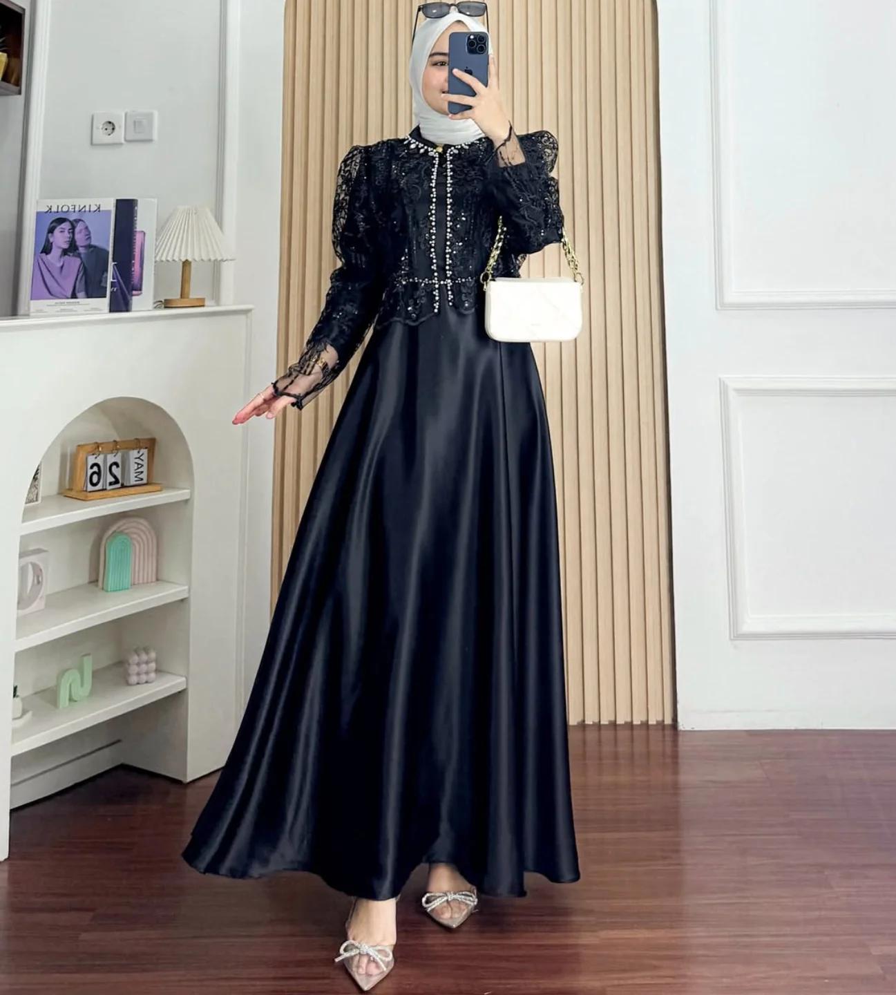 Gamis Wanita Lebaran Terbaru 2026 Sakura Dress Gamis Trend Warna Mahogany Slik Brukat Payet Premium Gamis Wanita Lebaran Terbaru 2026 Sakura Dress Gamis Trend Warna Mahogany Slik Brukat Payet Premium