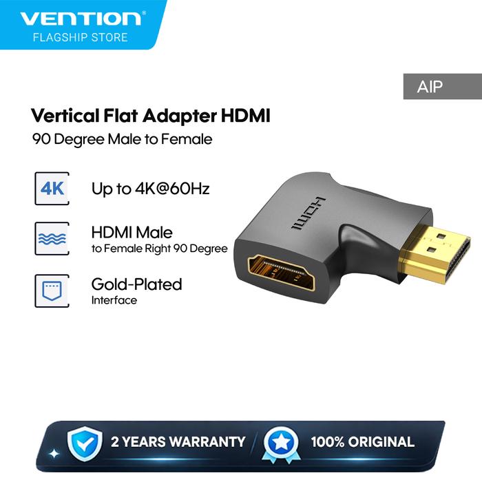 Gambar Vention Vertical Flat Adapter HDMI 90 Degree Male To Female - AIP - 1 Pack dari Vention By Andalan Kota Administrasi Jakarta Utara Tokopedia