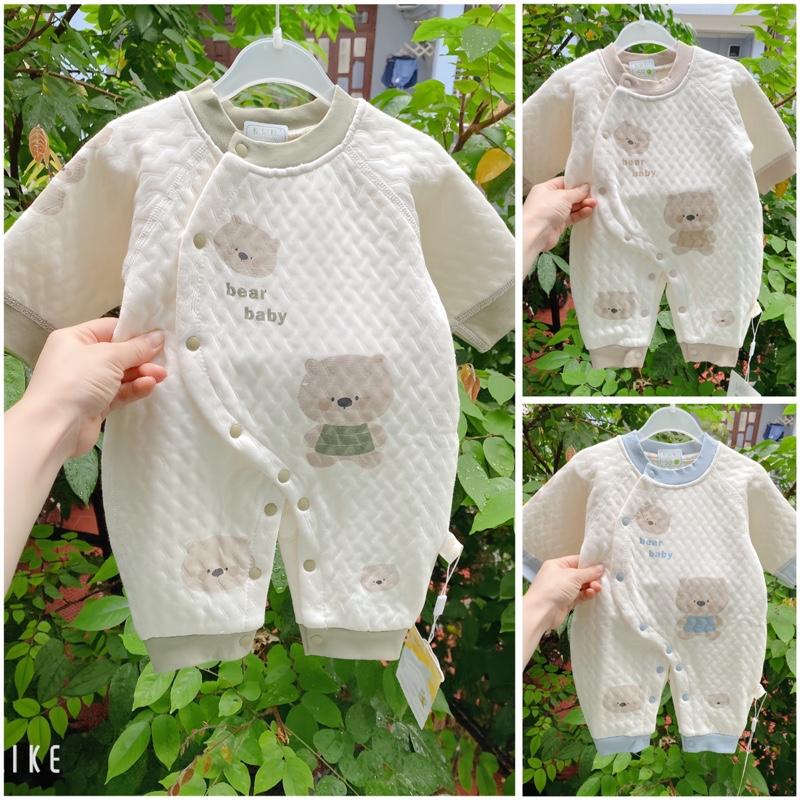 Bộ Body quần áo liền thân trần bông, nỉ nhung cực ấm cho bé sơ sinh mùa Đông