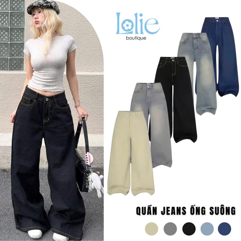 Có SIZE 85kg Quần Jeans Ống Suông nhiều màu tôn dáng form unisex nam nữ quần ống suông nữ