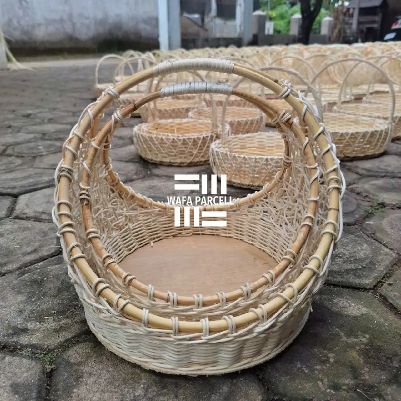 Keranjang Rotan Bulat Cincin 1pcs isi 2 1