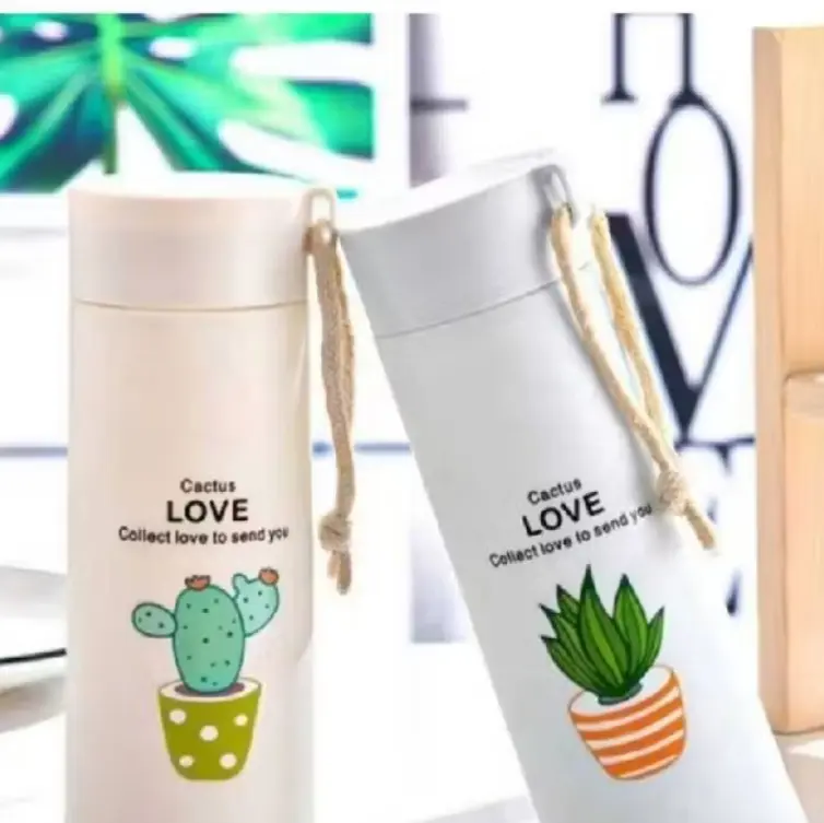 Thumbler Botol Minum Motif Kaktus 420 MILI   II Bottles Kitchenware  Tumbler