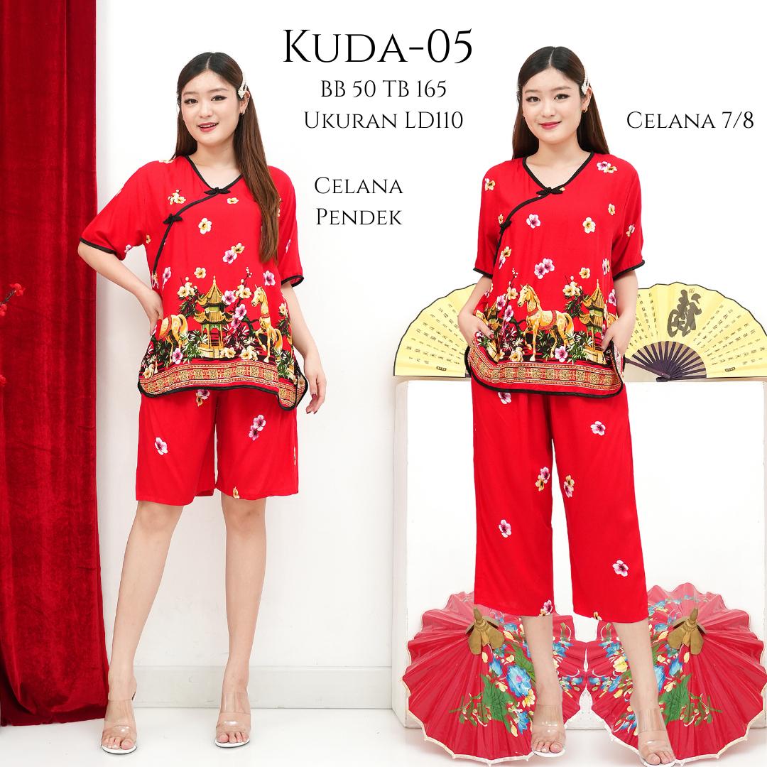 [ JIA-Motif ] Setelan Baju Tidur Imlek 2026 Kuda Merak Rayon Premium Standar Jumbo Bigsize