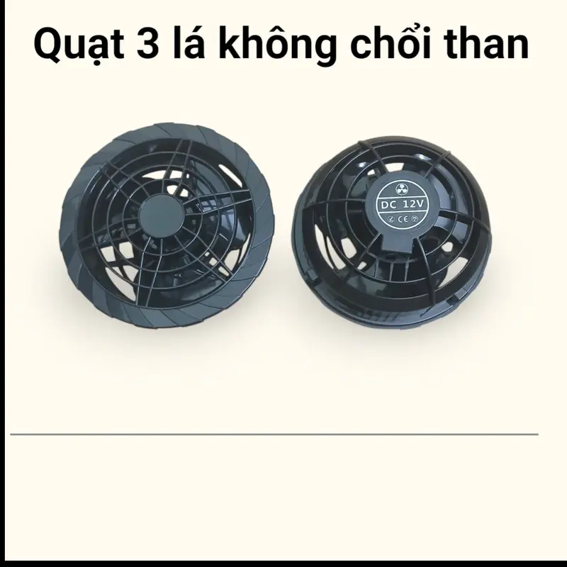 Quạt 12V không chổi than 3 cánh phụ kiện áo điều hòa 0