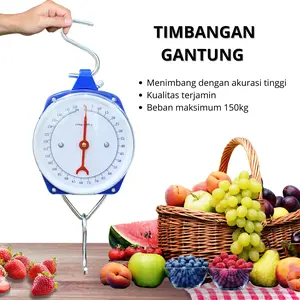 Timbangan Gantung Besi 150KG Timbangan Jarum Manual Timbangan Ayam Buah Sayur Daging