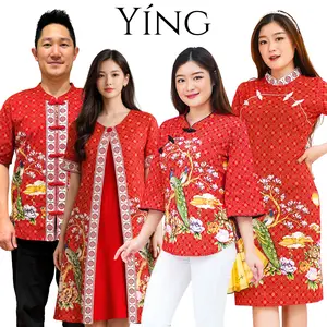 [ Yíng ] Baju Imlek Ying Katun Stretch Premium Jumbo Bigsize Blouse Dress Kemeja Couple Merah Cheongsam
