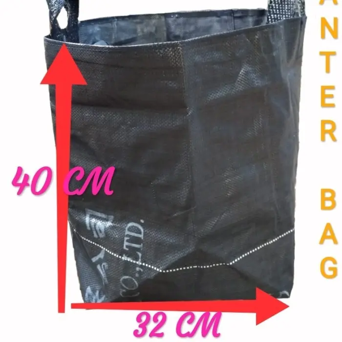 PLANTERBAG POT TANAMAN 50 liter  40X33 PER LEMBAR  Hitam Hijau