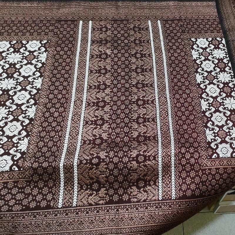 Songket Palembang Asli Motif Bunga Cina Tembaga 0