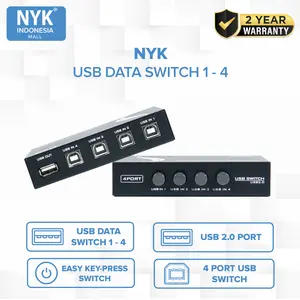 USB HUB 2.0 NYK Data Switch Printer Manual Port Computer