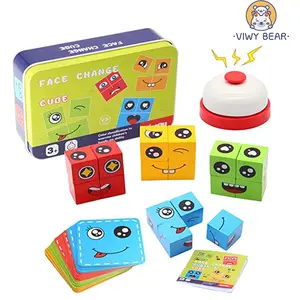 Mainan Face Changing Rubik'S Cube Mainan Susun Ekspresi Muka Ketangkasan Puzzle Anak Family Game
