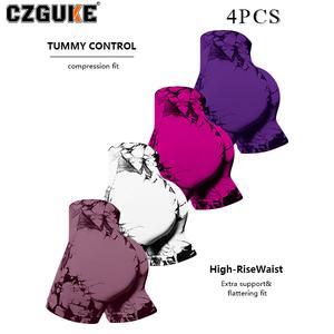 CZGUKE conjunto de 4 pzas para mujer: pantalones cortos de yoga de cintura alta, de secado rápido y transpirables, de tejido de punto teñido, con alta elasticidad, de nailon, para fitness y correr