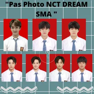 [Ready] Pas Photo NCT Dream SMA Latar Merah Kpop ID Photo set semua member 7 Foto Kertas