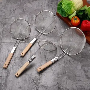 Serok Saringan Gagang Kayu Stainless Awet 14 / 16 / 18 / 20 / 22 / 24cm