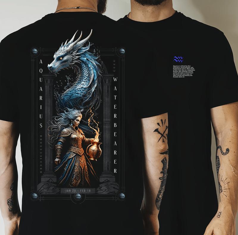 Kaos Zodiak terbaru, gaya streetwear, modis dan trendi, bahan katun, unisex untuk pria dan wanita. 7