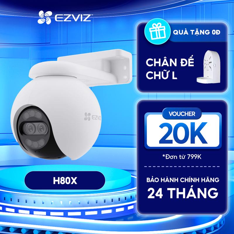  Ezviz Camera Ngoài Trời H80X 4K 8MP Zoom Xa Rõ Nét Xoay 360 Độ Còi Báo Động Chế Độ Đèn Đêm Bảo Hành 24 Tháng 