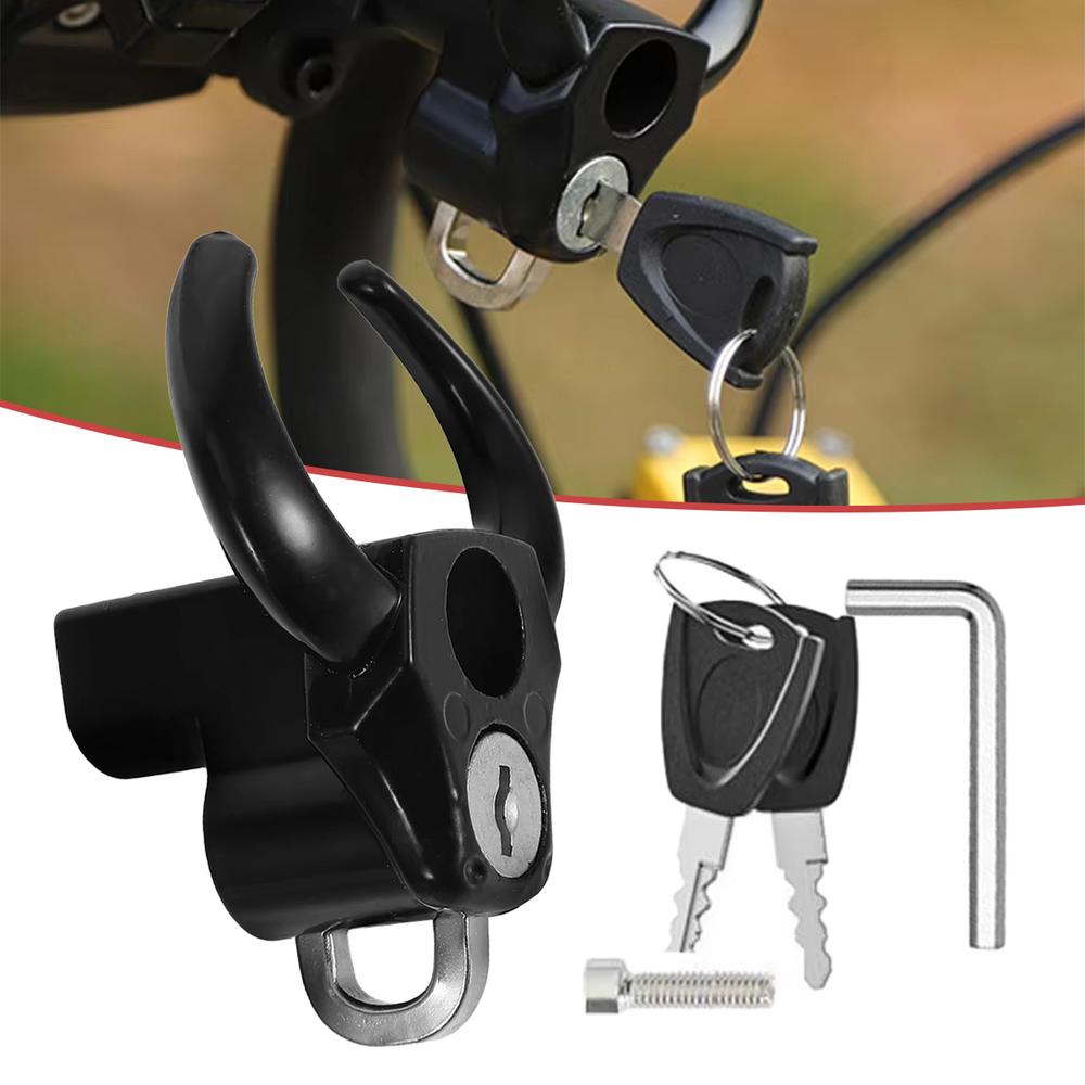 BITCBae cantelan motor Pengait anti-pencurian dan pengikat untuk kunci helm sepeda motor dan sepeda listrik - OX-Black